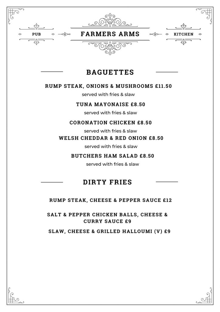 OUR MENU The Farmers Arms